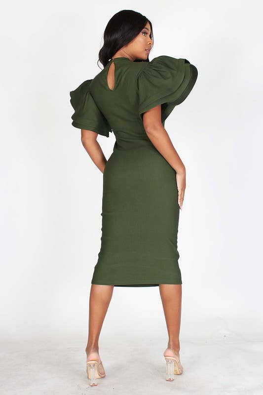 Butterfly Bodycon Midi Dress