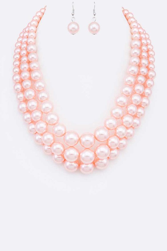 Layer Pearl Iconic Necklace Set