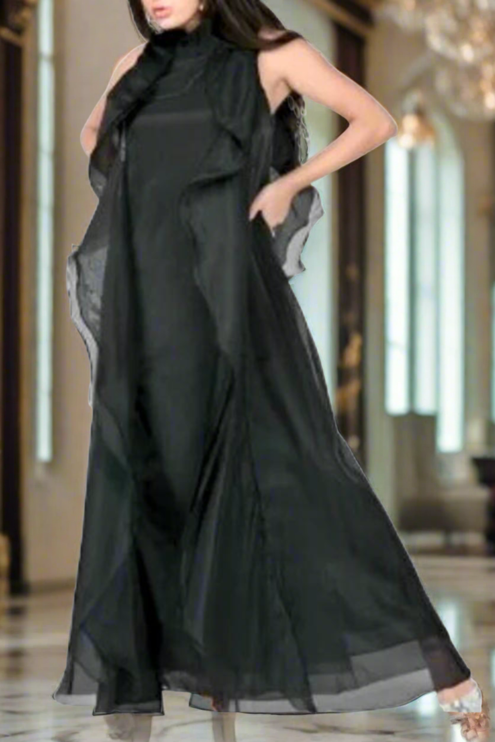 Angelic Ruffles Maxi Dress