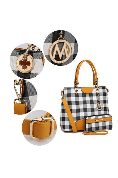 Gabby Checkers Handbag Set