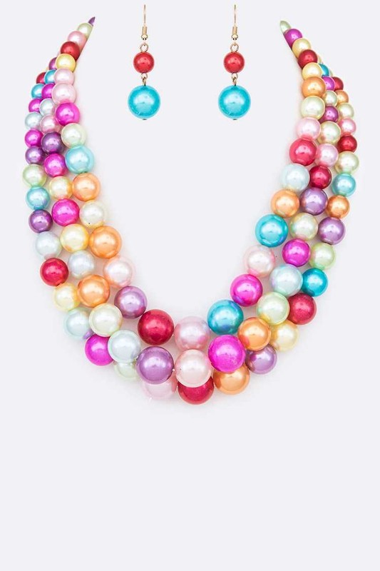 Layered Pearl Necklace Set
