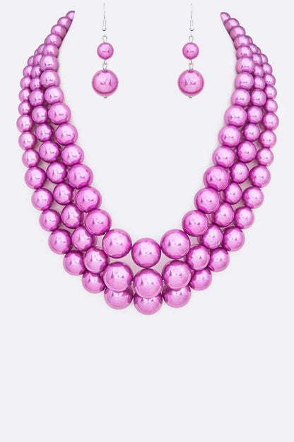 Layered Pearl Necklace Set