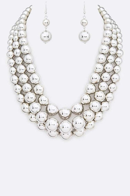 Layered Pearl Necklace Set