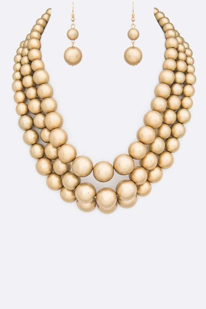 Layered Pearl Necklace Set