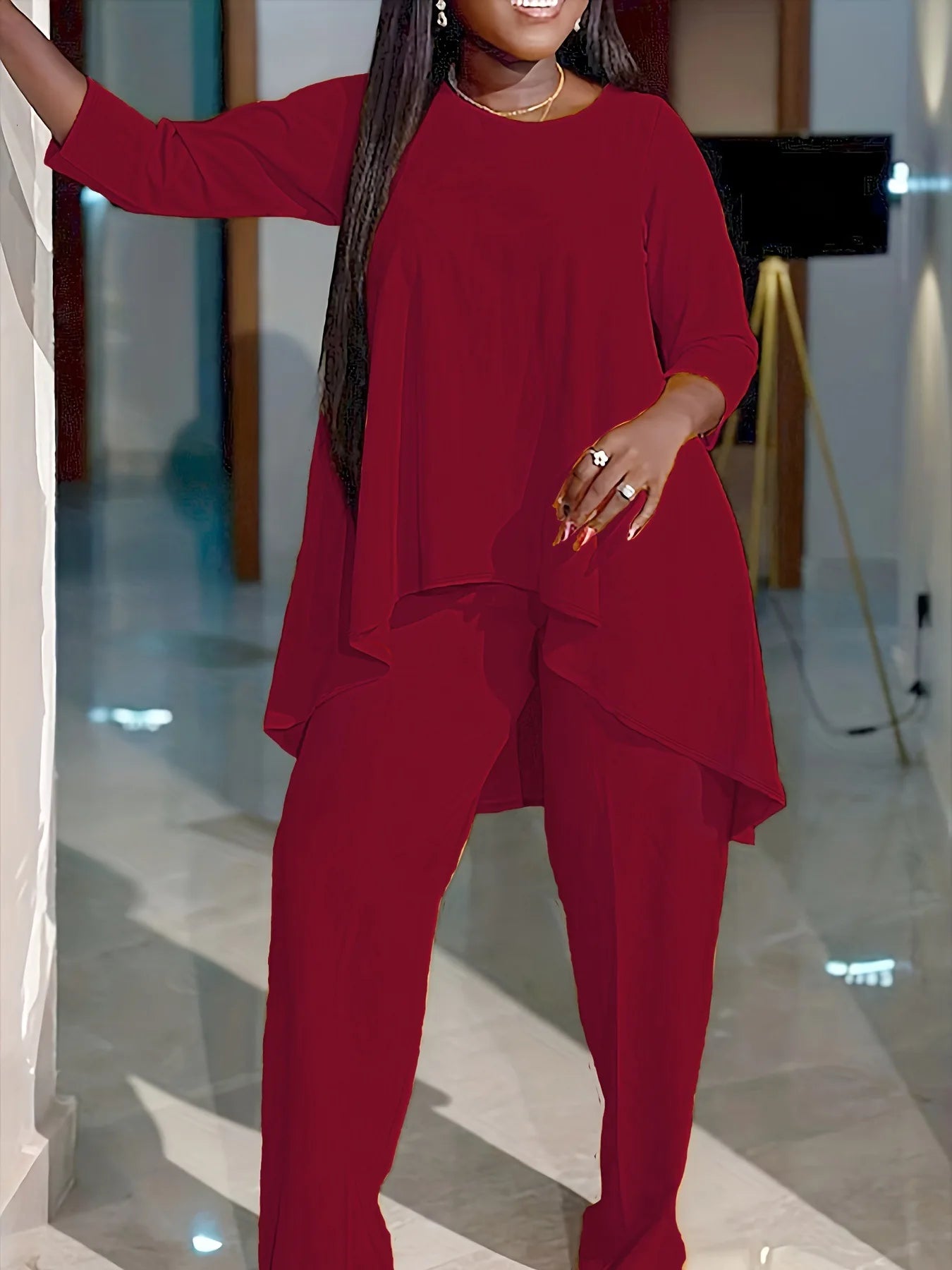 Victoria Hi-lo Two Piece  Pants Sets