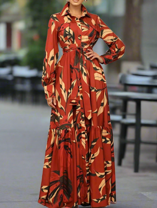 Floral Dice Maxi Dress