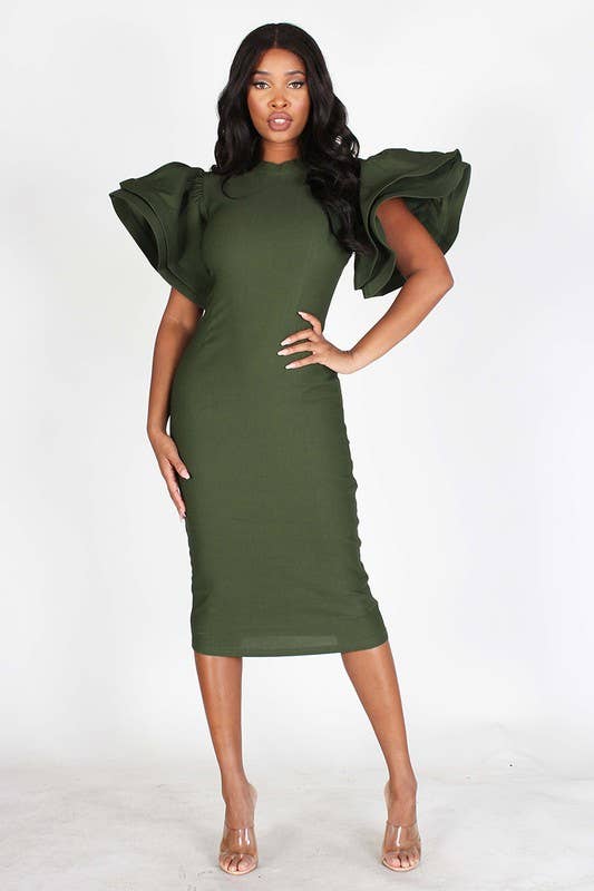 Butterfly Bodycon  Midi Dress