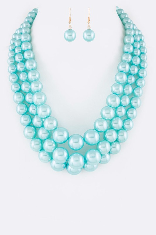 Layer Pearl Iconic Necklace Set