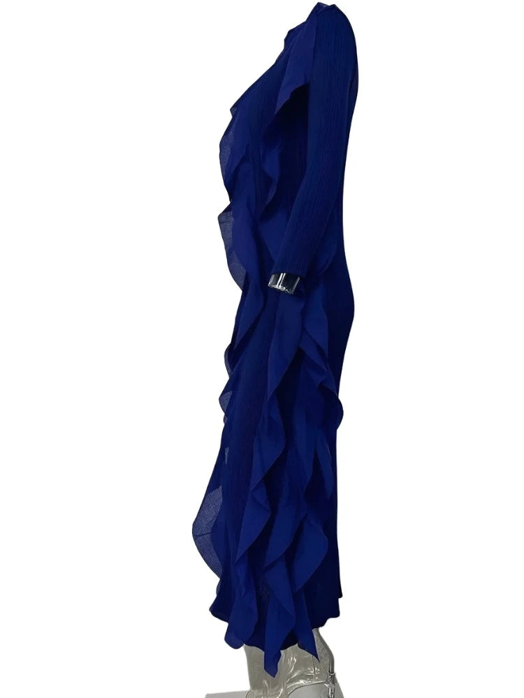 Hawaiian Frills Midi Dress